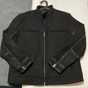 Lucky Brand Men’s Large Handcrafted Wool/Leather Coat